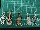 Vintage to now Mixed Musical Instruments Brooches Jewelry Lot Of 5pcs