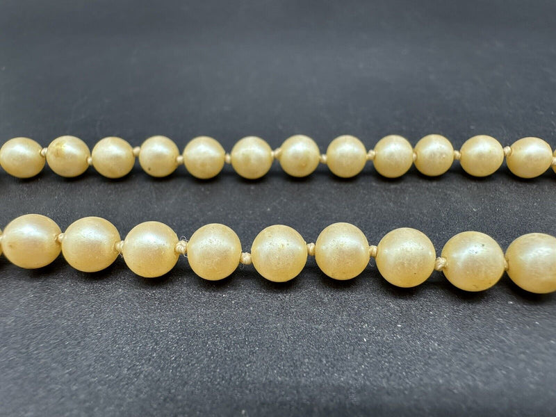 Vintage Genuine Pearl Gold Plated Clasp Necklace 17”