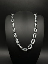 White Black Acrylic Resin Plastic Statement Extra long Cable Link Necklace 32”