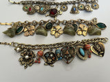 Vintage Gold Tone Charm Statement Bracelets Lot Of 5~ Lots Of Charms!