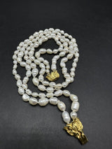 Genuine White Baroque Freshwater Pearl Necklace 20”