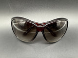 Stunning Vtg Gucci Sun glasses Gold Black Oversized Wrap  GG 3027/S