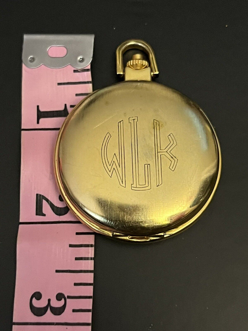 Vintage  1995 Waltham Gold-Tone Monogram UNTESTED Pocket Watch Grade