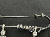 Vintage Large Sterling Silver Mom Charm Brooch~925 Safety Pin Dangle Kids Charms