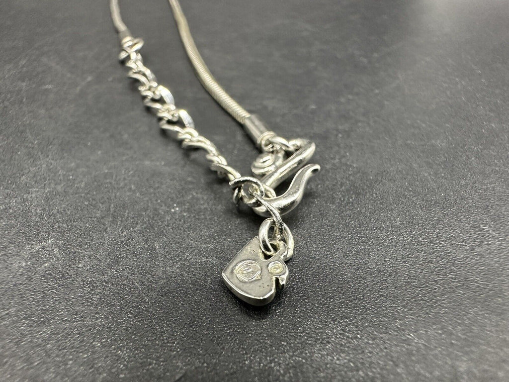 Silver Tone Swarovski CRYSTAL Pendant Necklace 17"