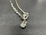 Silver Tone Swarovski CRYSTAL Pendant Necklace 17"