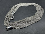 925 Sterling Silver 16” Long 6 Strand  Necklace 9Gs