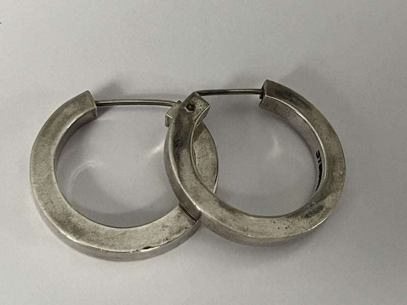 Vintage 925 Sterling Silver Hoop Earrings 1.25” Diameter 10.5grams~ High Quality