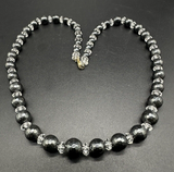 14k GF Elegant Faceted Pyrite Crystal Gemstone Bead Necklace 18" Long