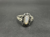 Sterling Silver Mother OF Pearl Stone Ring 925 Sz 7.75