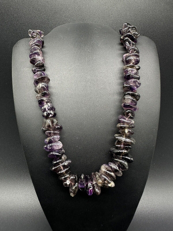 VINTAGE  Chunky AMETHYST BEAD NECKLACE 20”