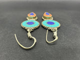 Tibetain Turquoise Coral Lapis lazuli Jewelry Nepali Earrings