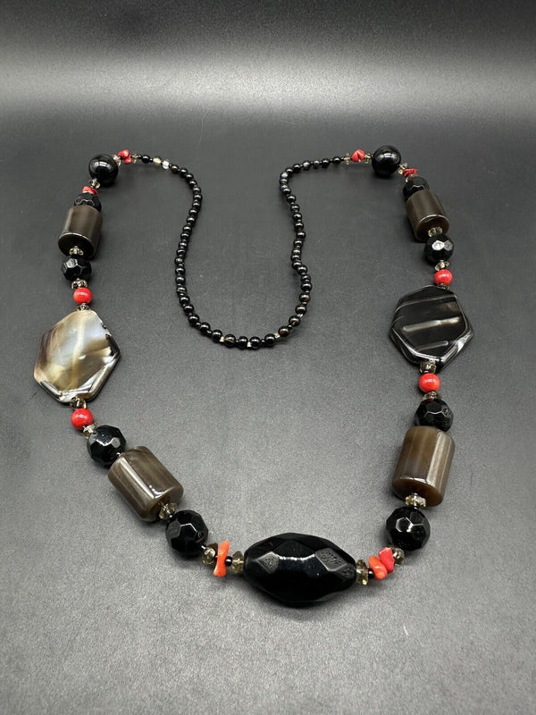 Agate Gemstone Bead Necklace Necklace 30”