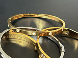 High End Hinged Bangle Statement Bracelet Lot Of 4