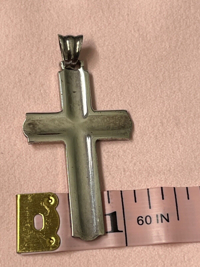 Sterling Silver CROSS Pendant 2" length