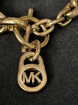 MICHAEL KORS Rose Gold Toggle Chain Bracelet Padlock 6.75”