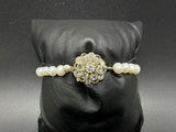 Vintage Genuine Pearl Silver Tone Bracelet 10Gs