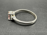 Pink Clear Stone 925 Sterling Ring Sz 8.25