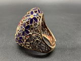 Gorgeous Dyadema Vermeil Sterling Silver 925 Multi Color Ring Size 8