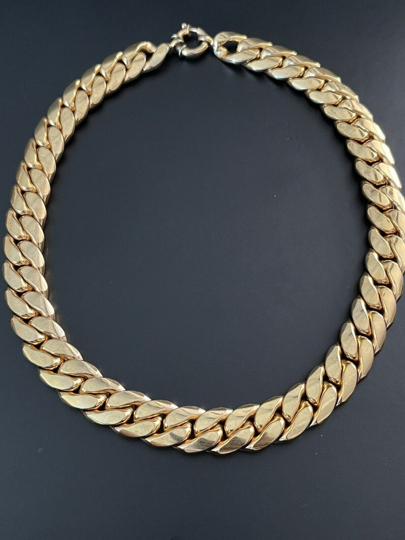 Italy OTC 18k Gold Electroplated 20mm Large Curb Link Flat Chain Necklace 280g