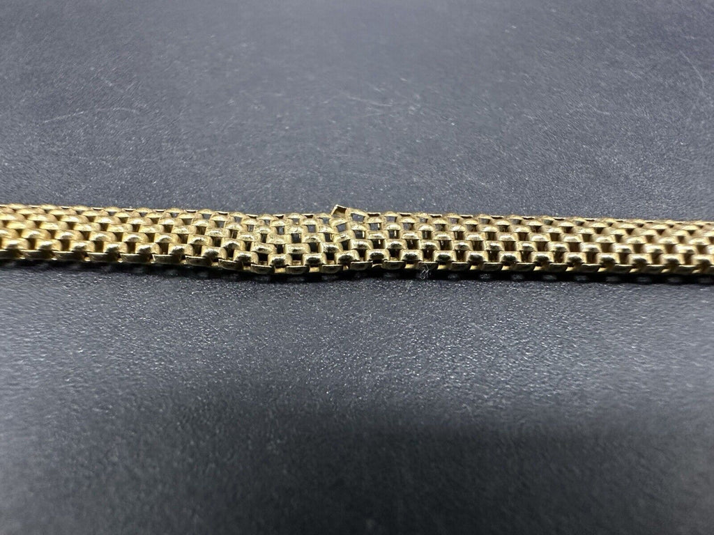 Vintage Unisex Sterling Silver Vermeil Mesh 8"  Bracelet