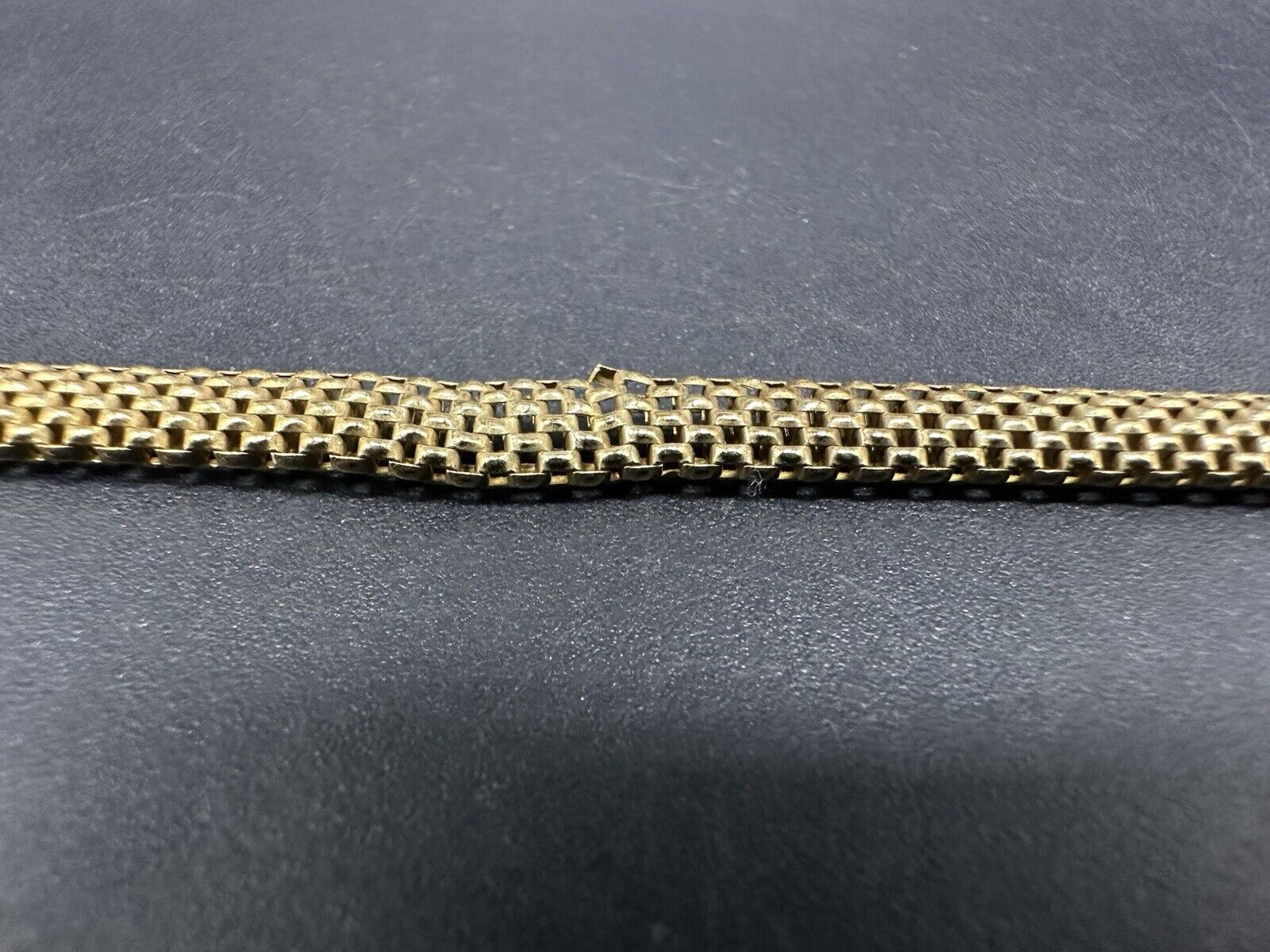 Vintage Unisex Sterling Silver Vermeil Mesh 8"  Bracelet
