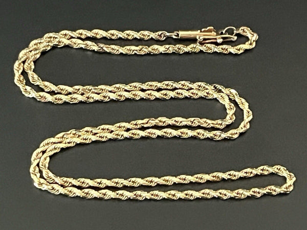 14k Solid Yellow Gold 18.5" Rope Chain Necklace 2mm The World Jewelry 6.8g