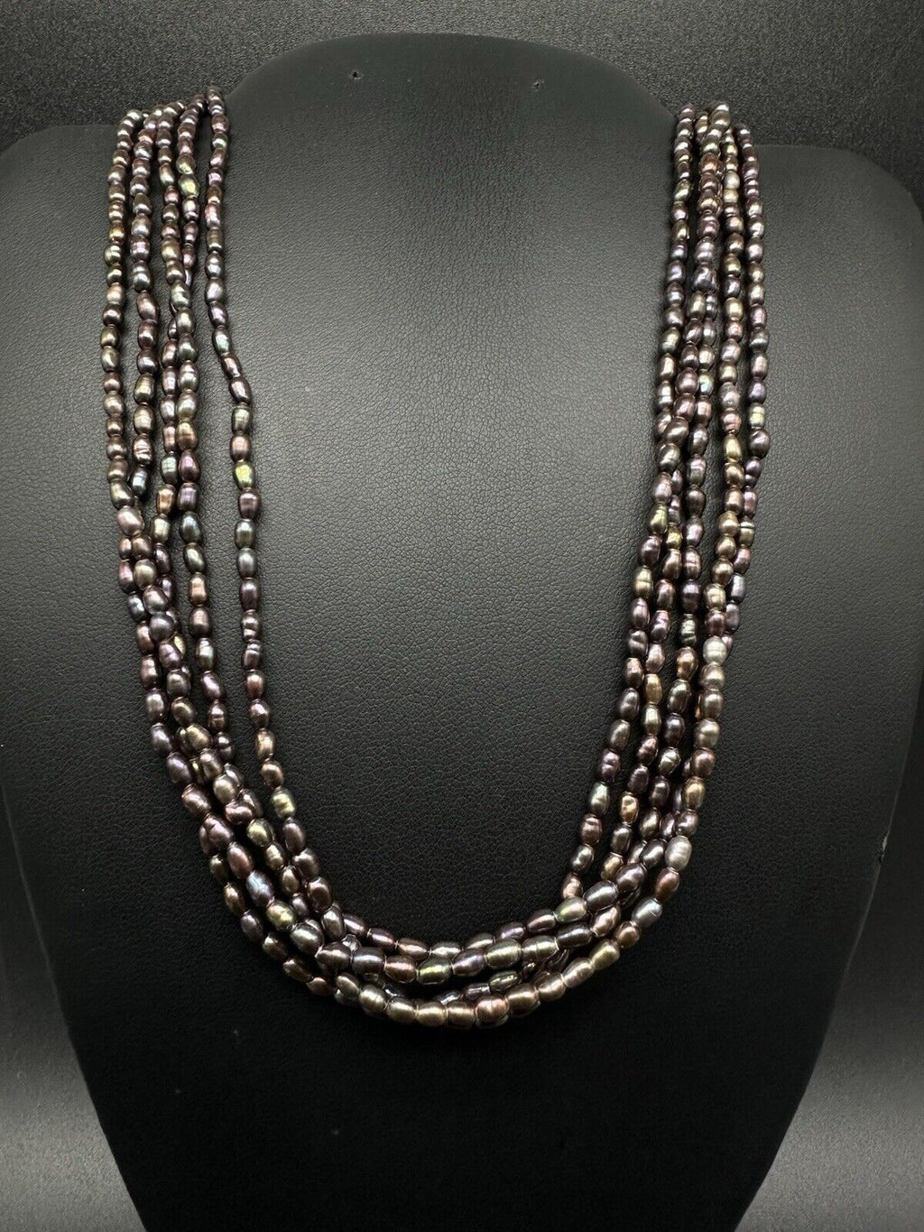 5 Strands Freshwater Pearl Necklace With Plated Clasp 17”