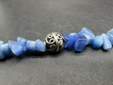 Kyanite Blue Gemstone Bead Sterling Silver Ball  Necklace 16”