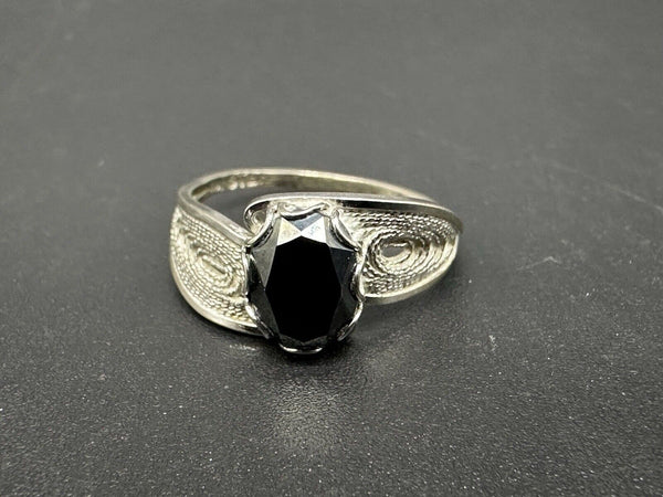 Vintage Estate 925 Sterling Silver Hematite? Ring Size 6