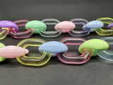 Rainbow Pastel Translucent Acrylic Cable Transparent Chain Link Necklace 18”