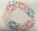 Pastel Acrylic Chain Link Bracelet 17”~ 6mm Thick~