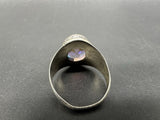 Purple Crystal Ring, 925 Sterling Silver Size 8.5