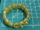 Vtge Rhinestone Resin Green Bracelet Bangle Beaded Elastic Bangle Bracelets 7”