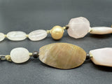 SILPADA Sterling Silver .925 Pink Rose Quartz Palm Wood Silk Necklace 18”