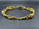 Prime Art & Jewel Gold Tone Multi Color Oval Crystal Tennis Bracelet 7.5"