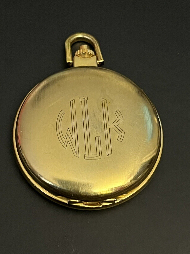 Vintage  1995 Waltham Gold-Tone Monogram UNTESTED Pocket Watch Grade