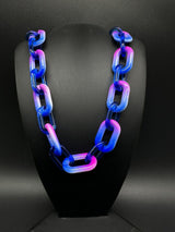 Ombré Cable Link Acrylic Chain Link Necklace 18”