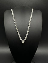 Silver Tone CZ Tennis Necklace Cubic Zirconia 18”