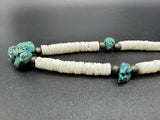 NATIVE AMERICAN VINTAGE SANTO DOMINGO TURQUOISE STERLING SILVER NECKLACE  19”