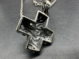 Byzantine STERLING SILVER 925 THAILAND CROSS SCROLL PENDANT NECKLACE 18”~34g