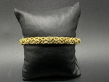 925 Sterling Gold Vermeil Milor Italian Byzantine Hinged Bracelet 6.75” 18Gs