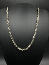 Sterling Silver Rope Necklace 18” 21Gs