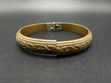 VINTAGE FLORAL WHITING & AND DAVIS CO HINGED COPPER CLAMPER BRACELET