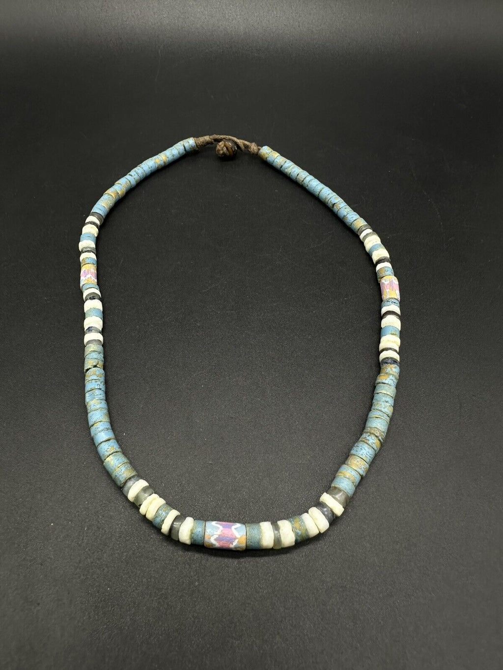 Vintage Tribal Bead Ethnic Necklace 16” 13Gs