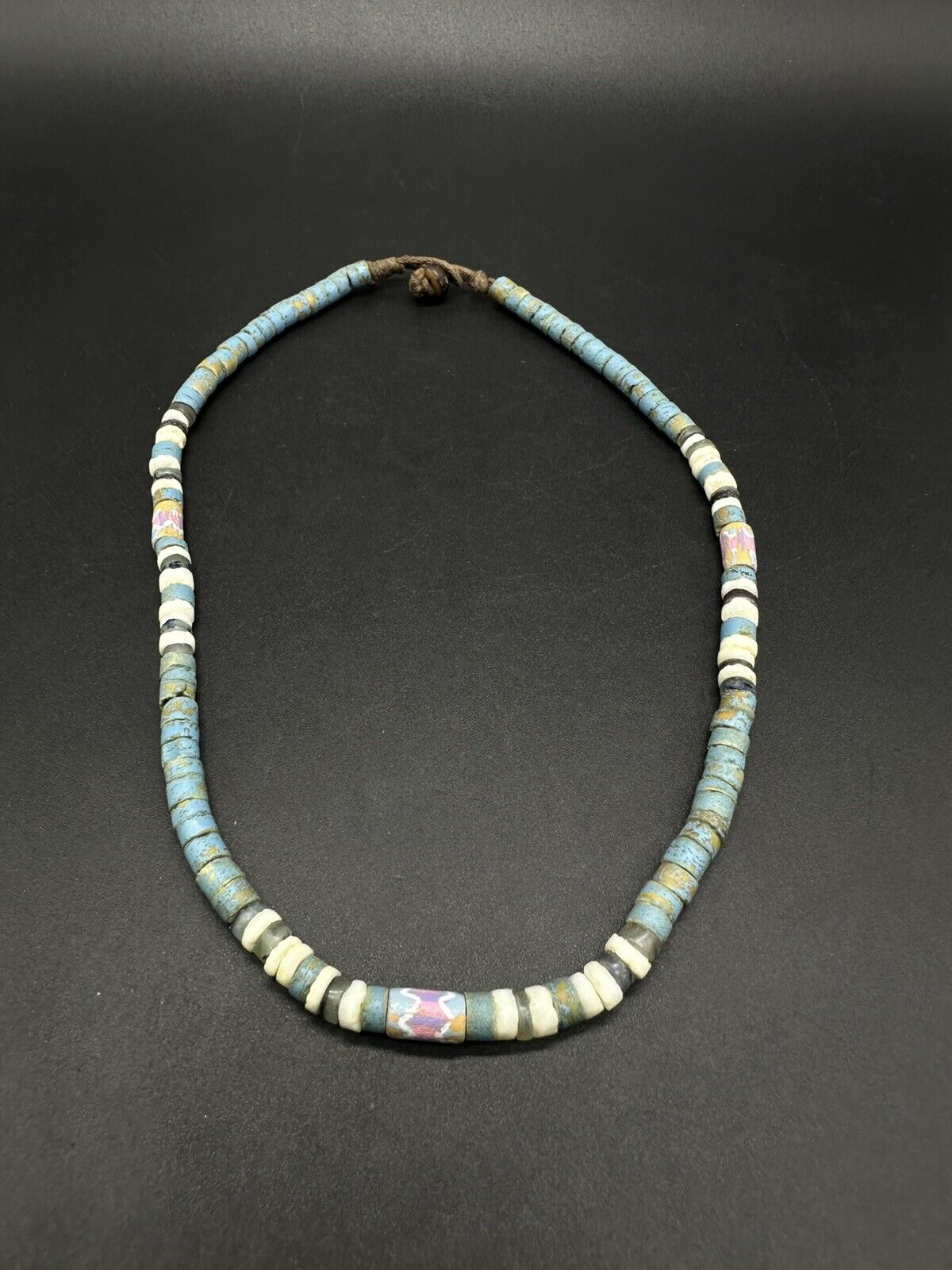 Vintage Tribal Bead Ethnic Necklace 16” 13Gs