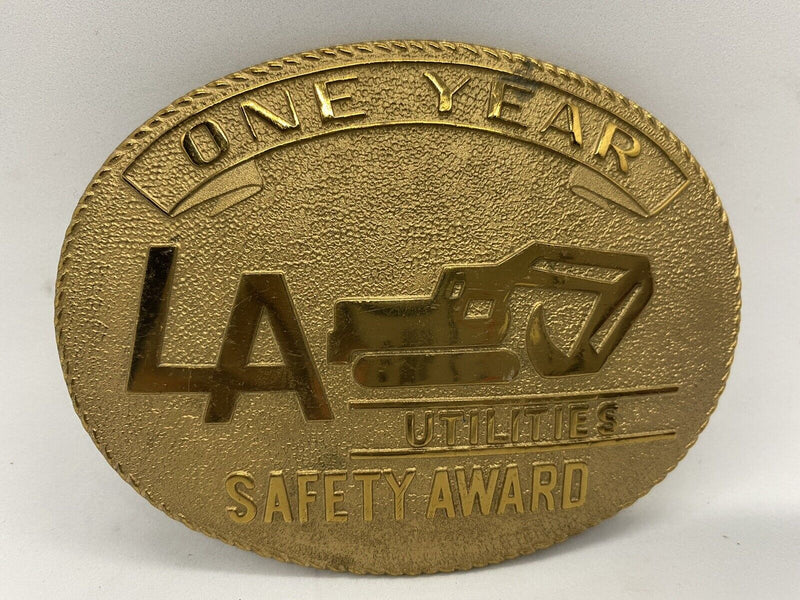 One Year LA Utilities Safety Award Belt Buckle