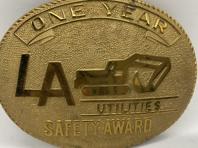 One Year LA Utilities Safety Award Belt Buckle