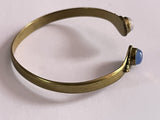 Brass Moonstone Cuff Bangle Bracelet 7.25”