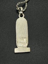 Vtg Sterling Silver with 18k Gold Vermeil Oro Maya Cartouche Pendant Necklace